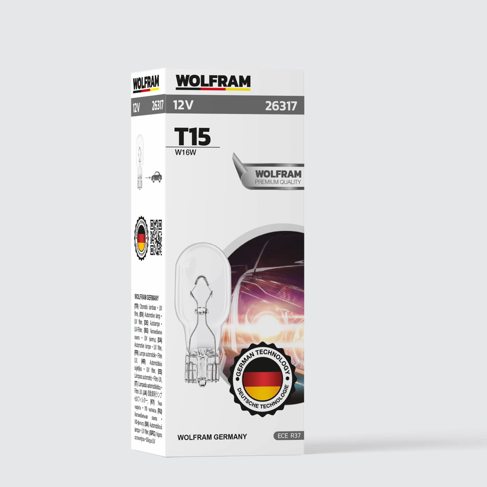T15 Ampul T15 Büyük Dipsiz Ampul 12V 16W - WOLFRAM 26317