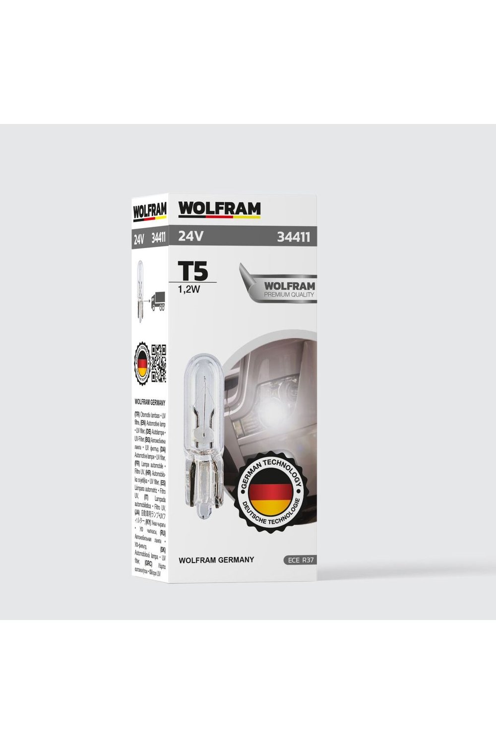 T5 Ampul T5 Küçük Dipsiz 24V 1,2W (1 Paket 10 Adet) - 34411