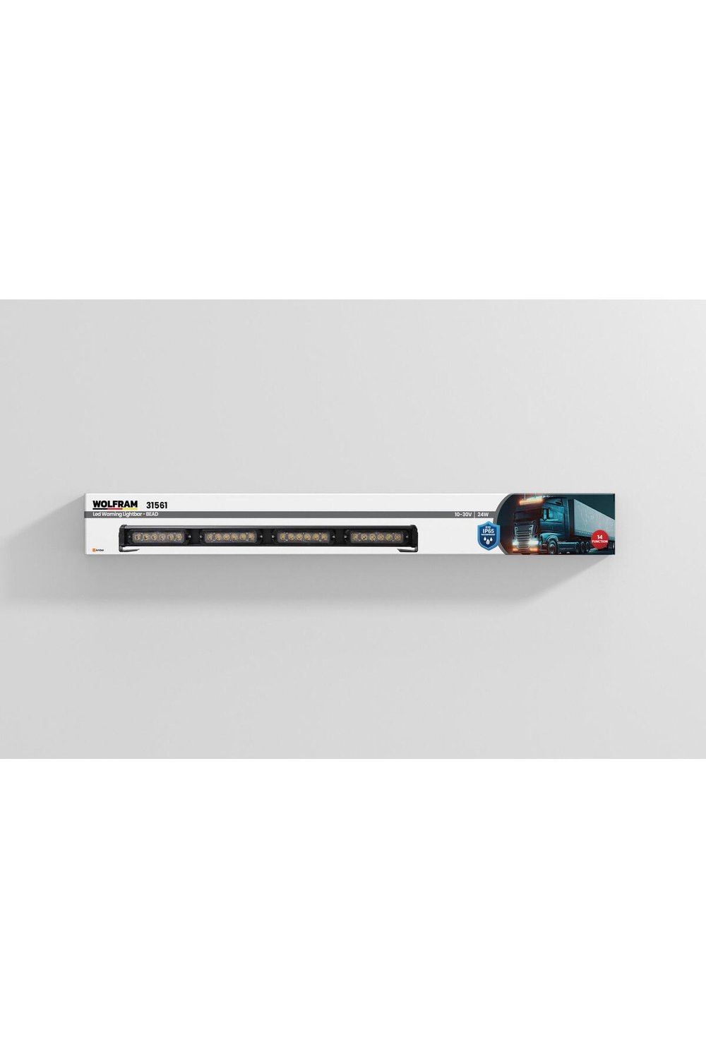 WOLFRAM YUVARLAK LED İKAZLI TEPE LAMBASI 14 FONKSİYONLU E BELGELİ 10/30V (24W-61CM)