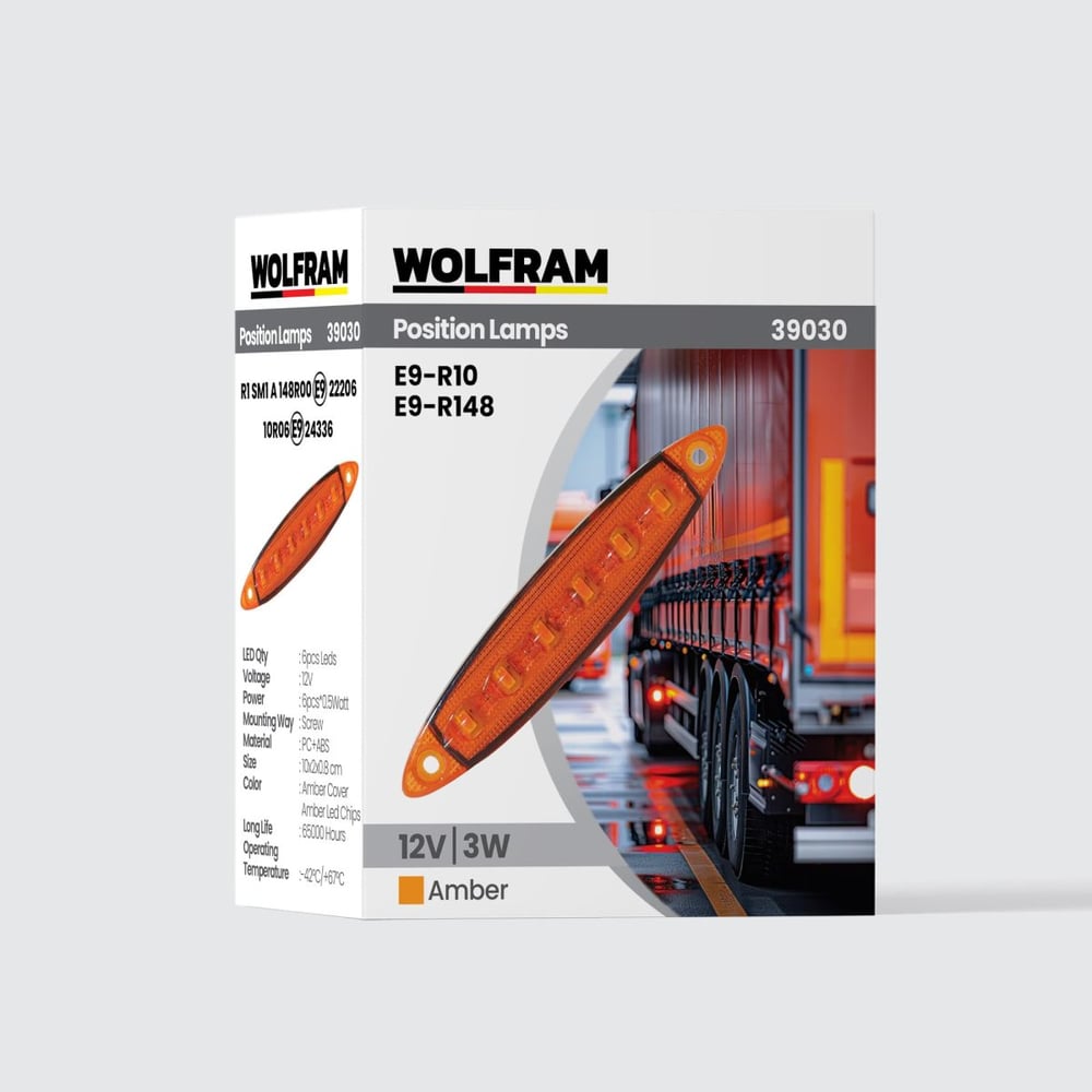 YAN POZİSYON LAMBA 6 LED SARI E BELGELİ 12V 3W