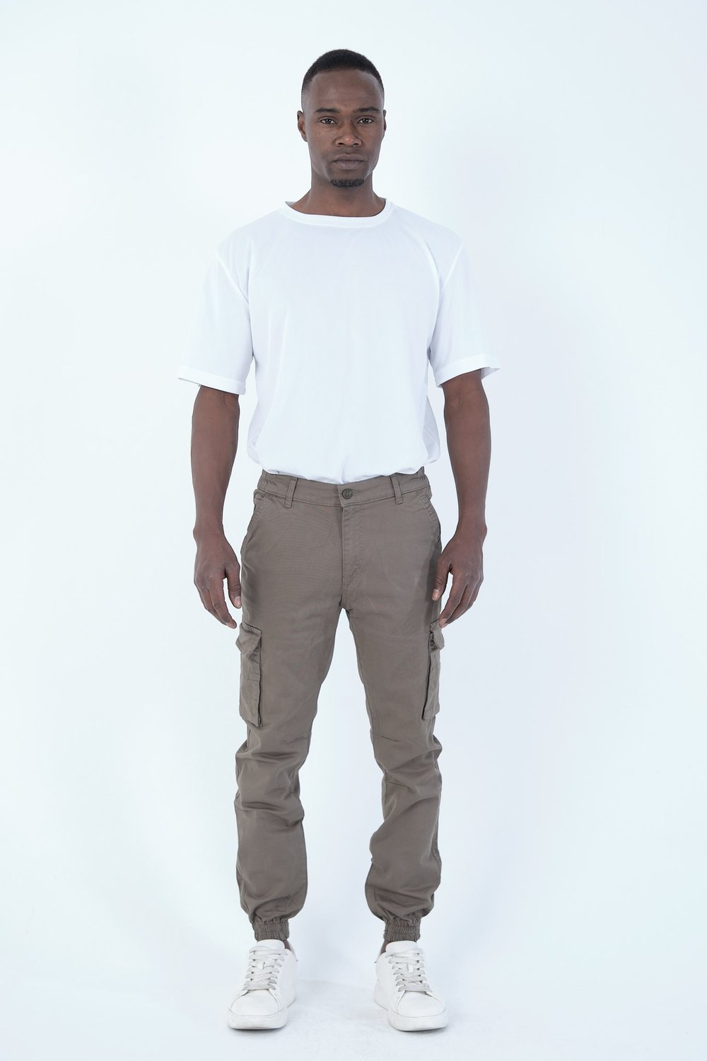 Erkek Kargo Cepli Lastik Paça Gabardin Jogger Pantolon