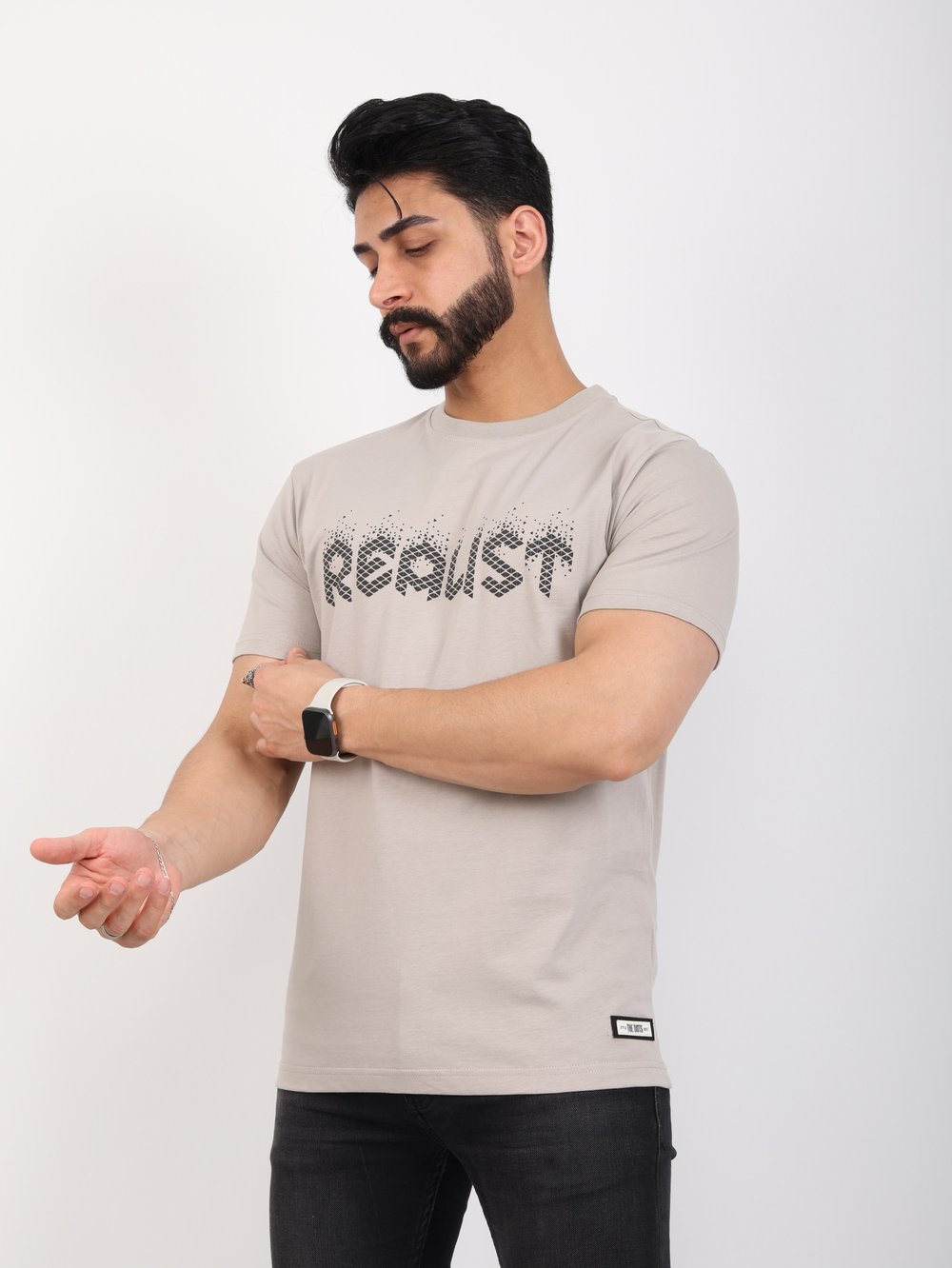 Erkek Relaxed Fit Bisiklet Yaka Baskılı Tişört