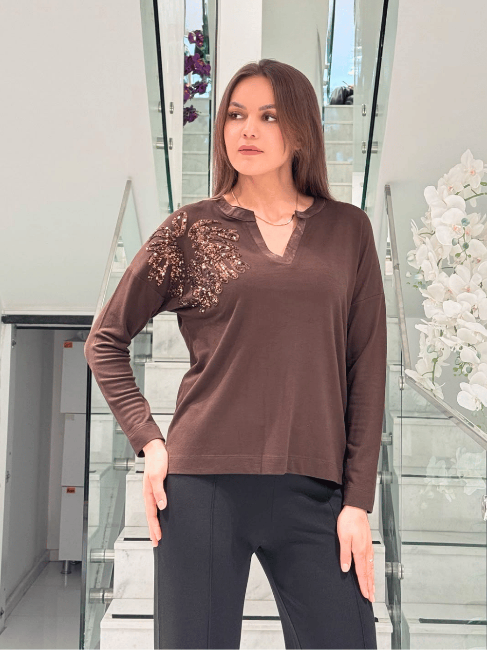 Bluz27K102983005MissBluebelleNakışlı Triko Bluz