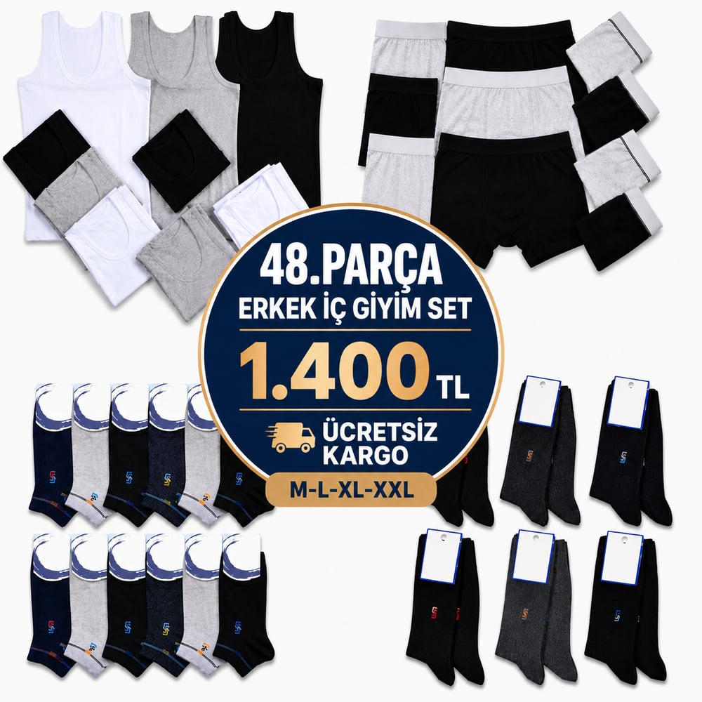48 Parça Erkek iç Giyim Set 