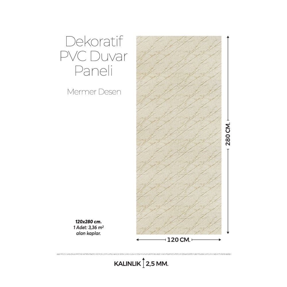 120 Cm x 280 Cm Duvar Paneli,salon,duvar,tv Ünitesi-Bej Mermer Desen