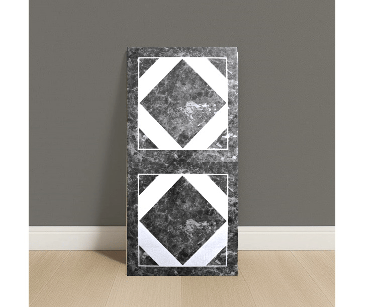 30X60 cm Kendinden Yapışkanlı Duvar,banyo,tezgah Arası Kaplama Damalı Beyaz-Antrasit