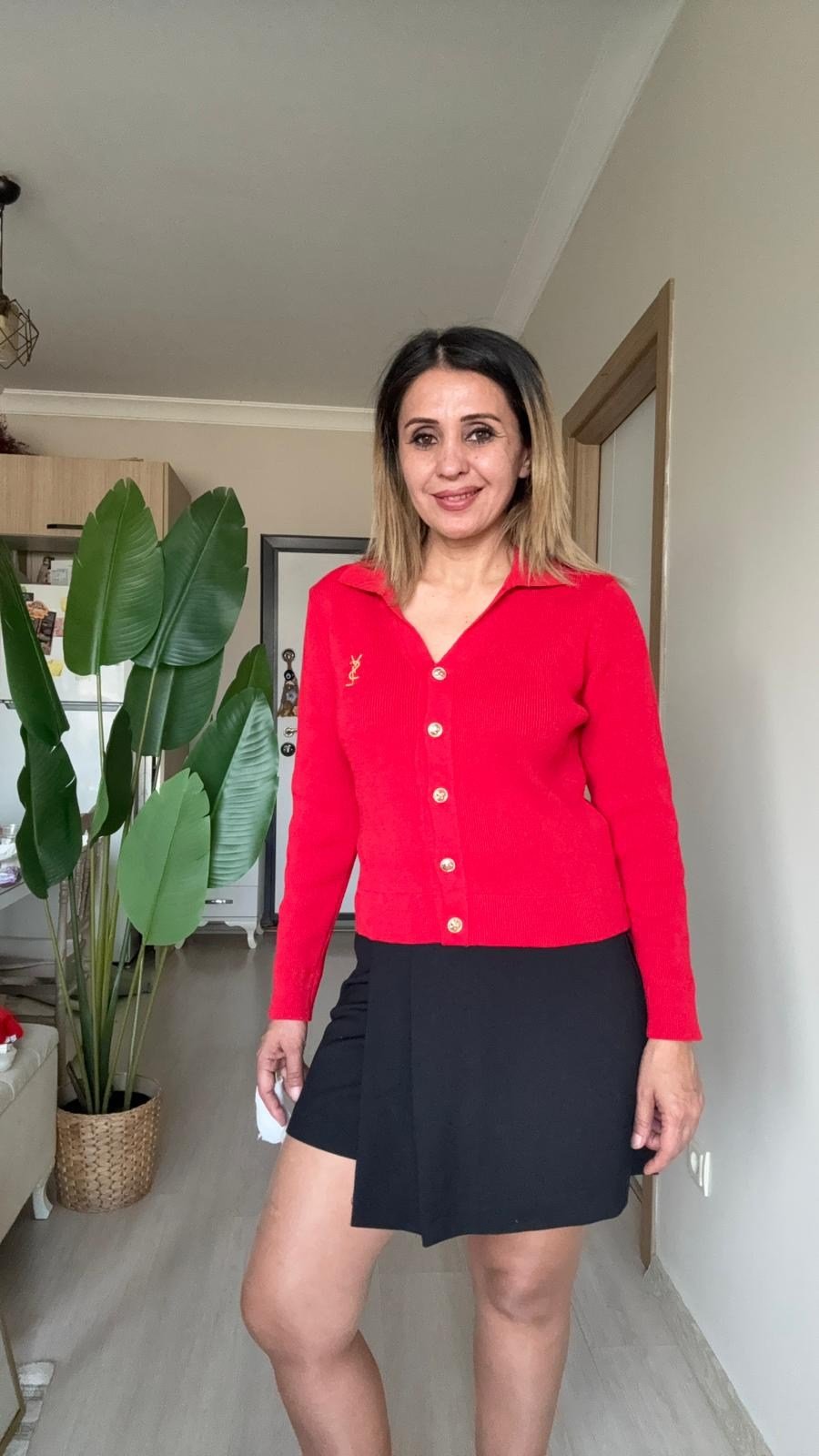ORJ. GOLD DÜĞMELİ HIRKA KIRMIZI
