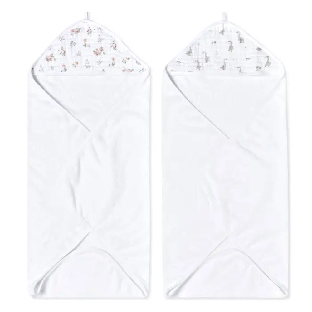 Aden & Anais - Country Floral Şapkalı Banyo Havlusu 2li Set