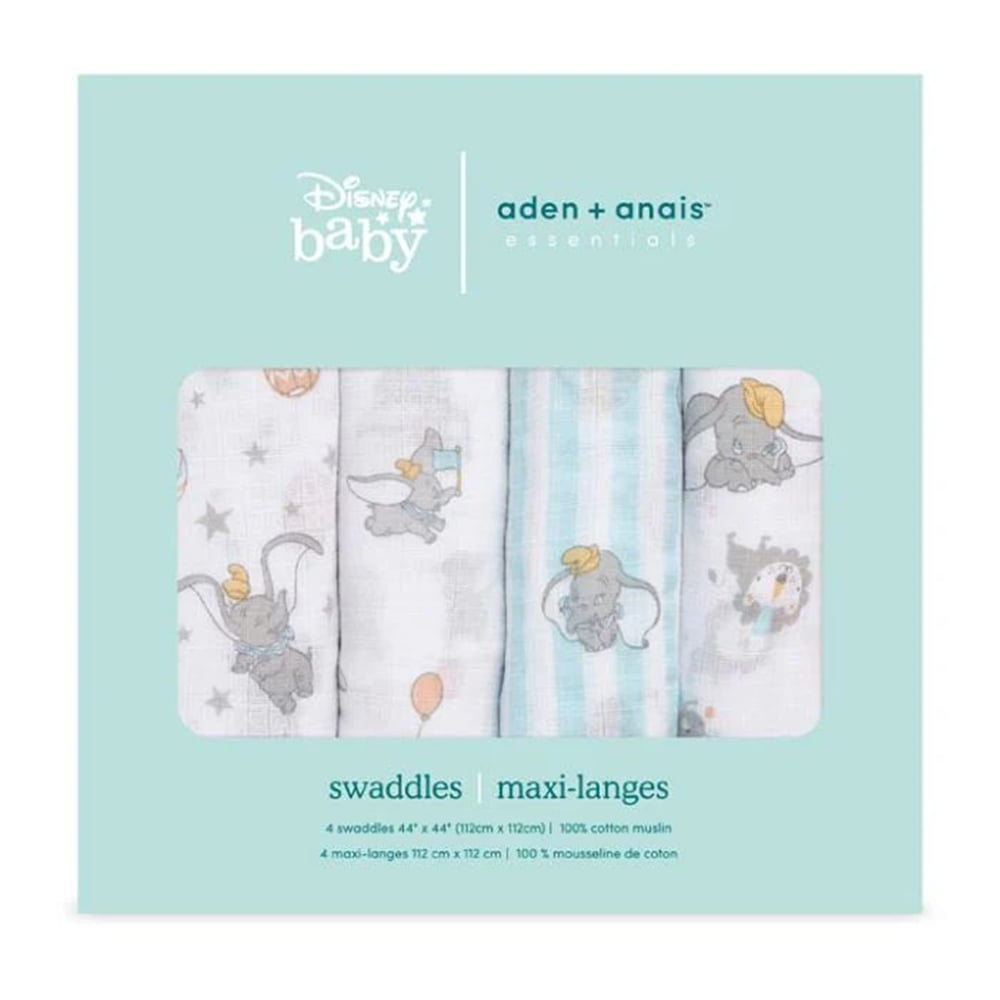 Aden & Anais - Dumbo New Heights Pamuklu Kundak Örtüsü 4lü Set