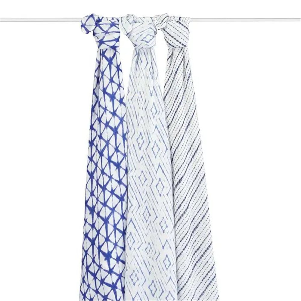 Aden & Anais - Indigo Shibori 3lü Müslin Set