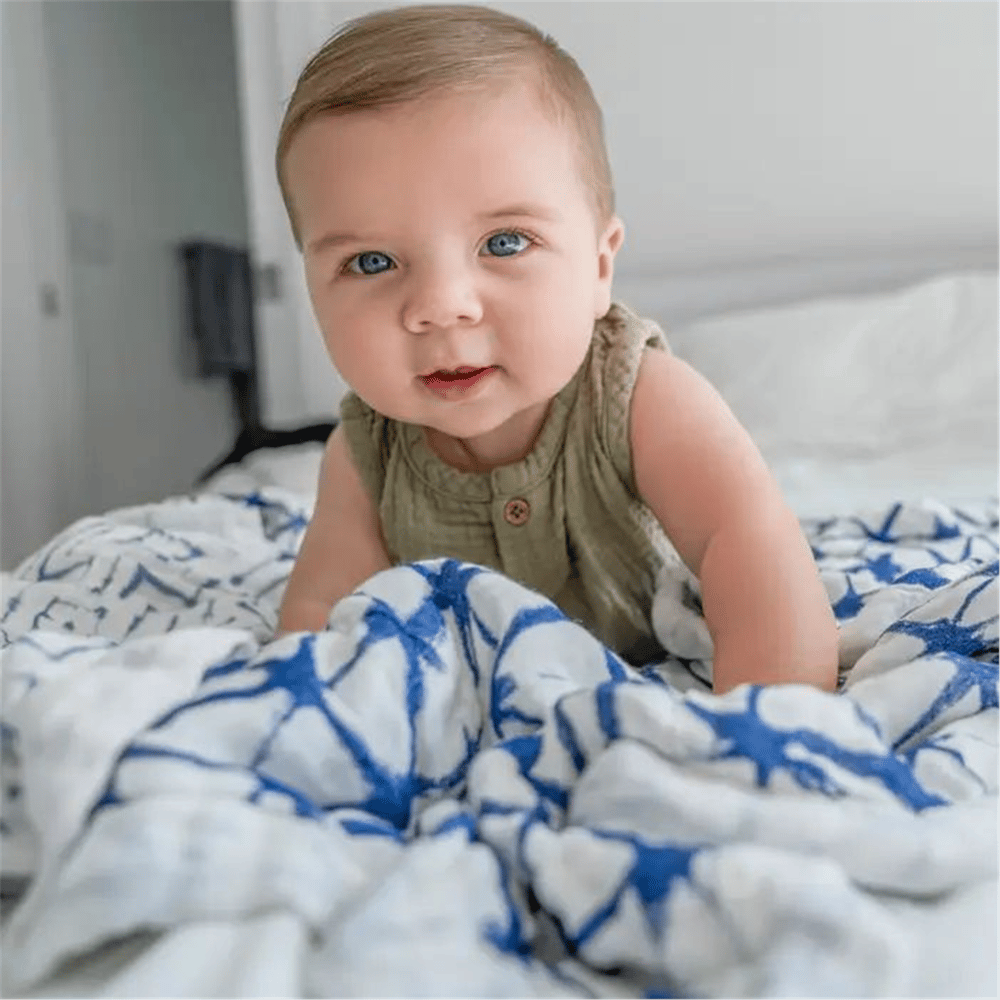 Aden & Anais - Indigo Shibori 3lü Müslin Set