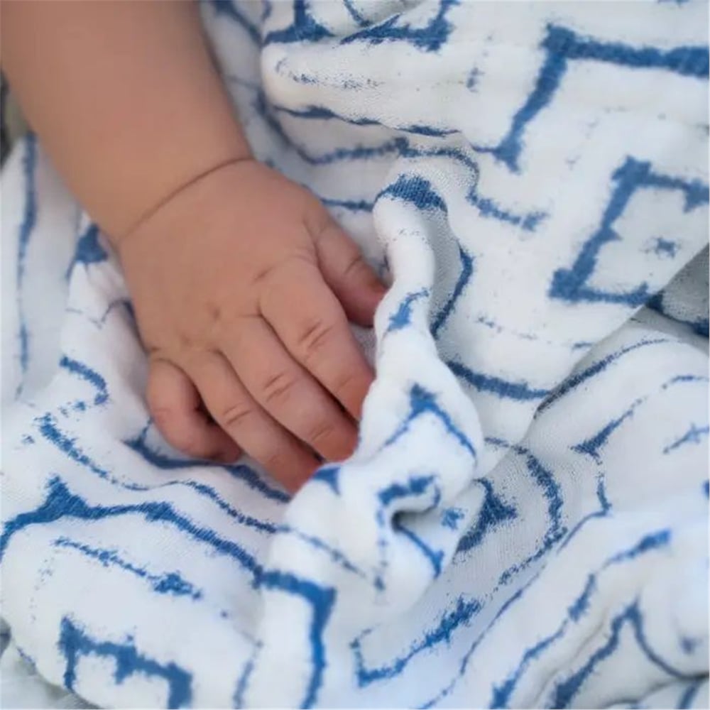 Aden & Anais - Indigo Shibori 3lü Müslin Set