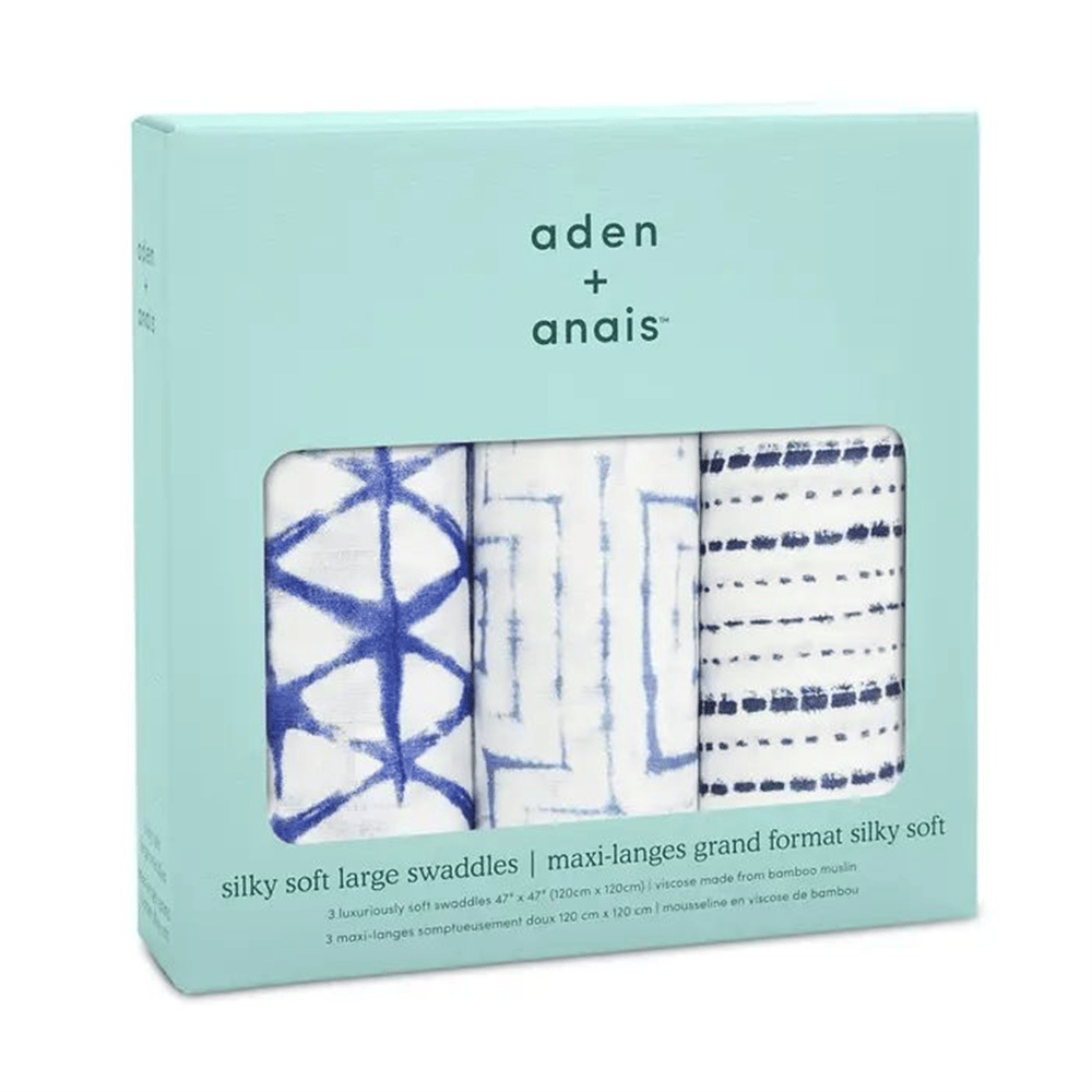 Aden & Anais - Indigo Shibori 3lü Müslin Set