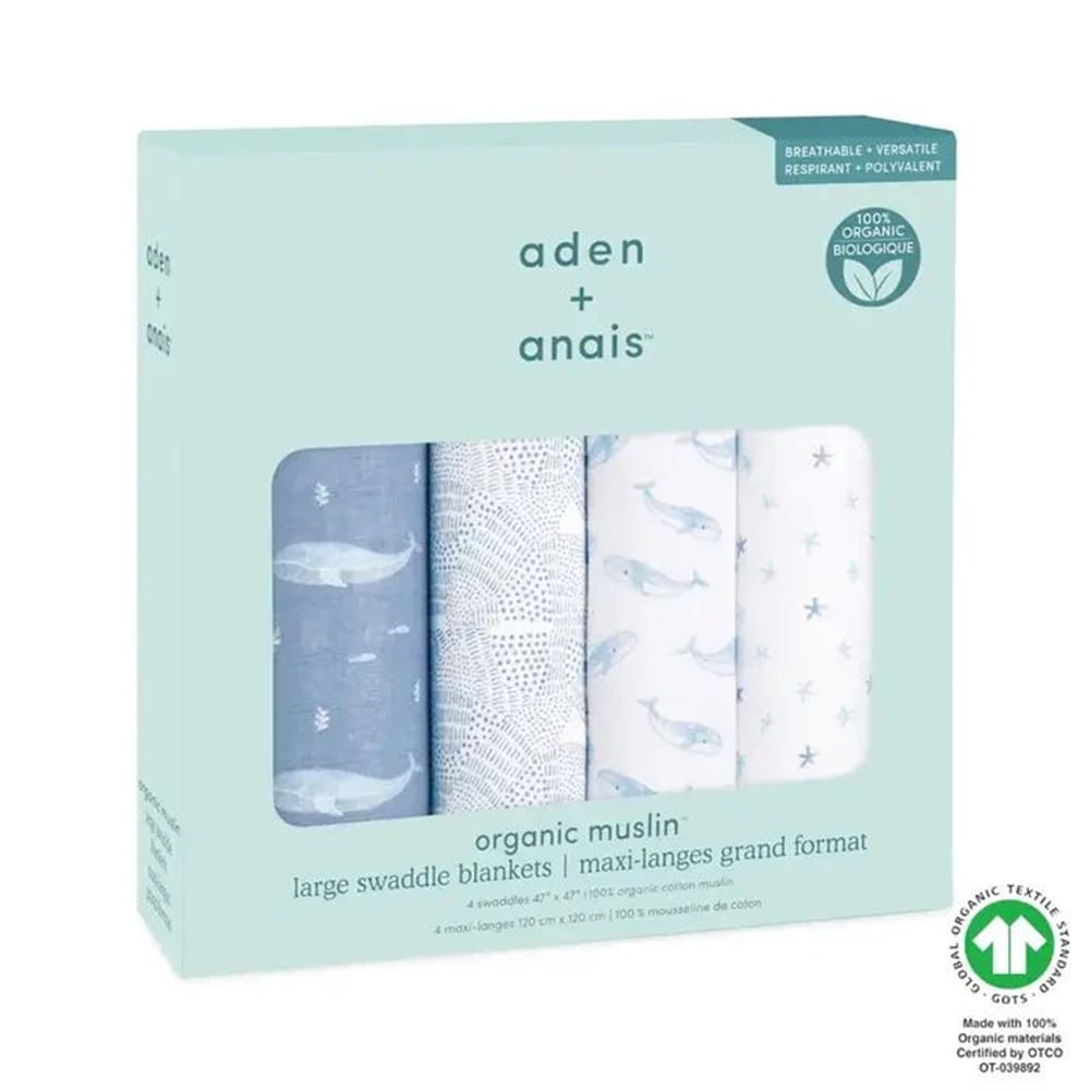 Aden & Anais - Oceanic 4lü Organik Kundak Set