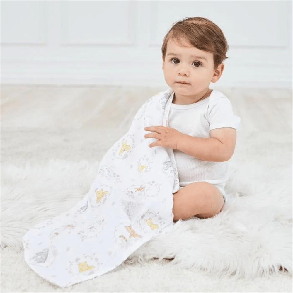 Aden & Anais - Winnie + Friends Pamuklu Kundak Örtüsü 4lü Set