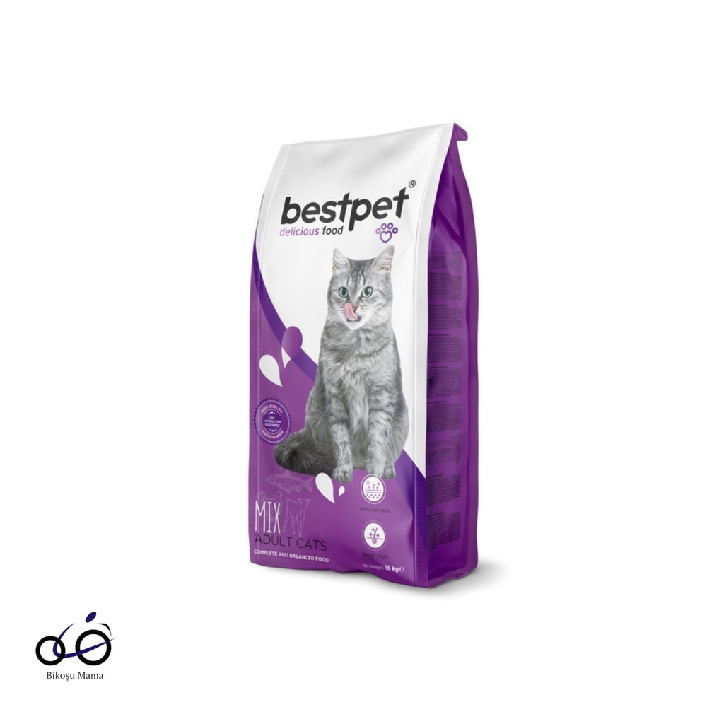 Bestpet Tavuklu Kuzulu ve Balıklı Mix Yetişkin Kedi Maması 15kg