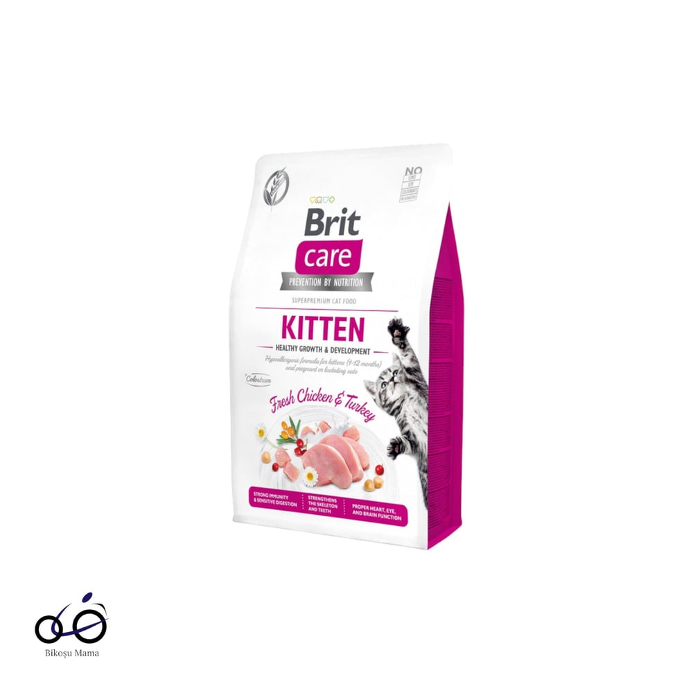 Brit Care Hipoalerjenik Sağlıklı Büyüme için Tavuklu ve Hindili Tahılsız Yavru Kedi Maması