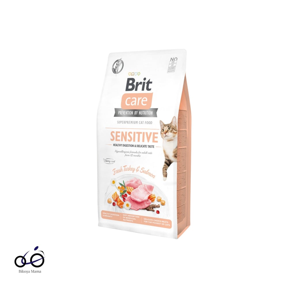 Brit Care Sensitive Hipoalerjenik Sindirim Sistemi Destekleyici Tahılsız Hindili Yetişkin Kedi Maması