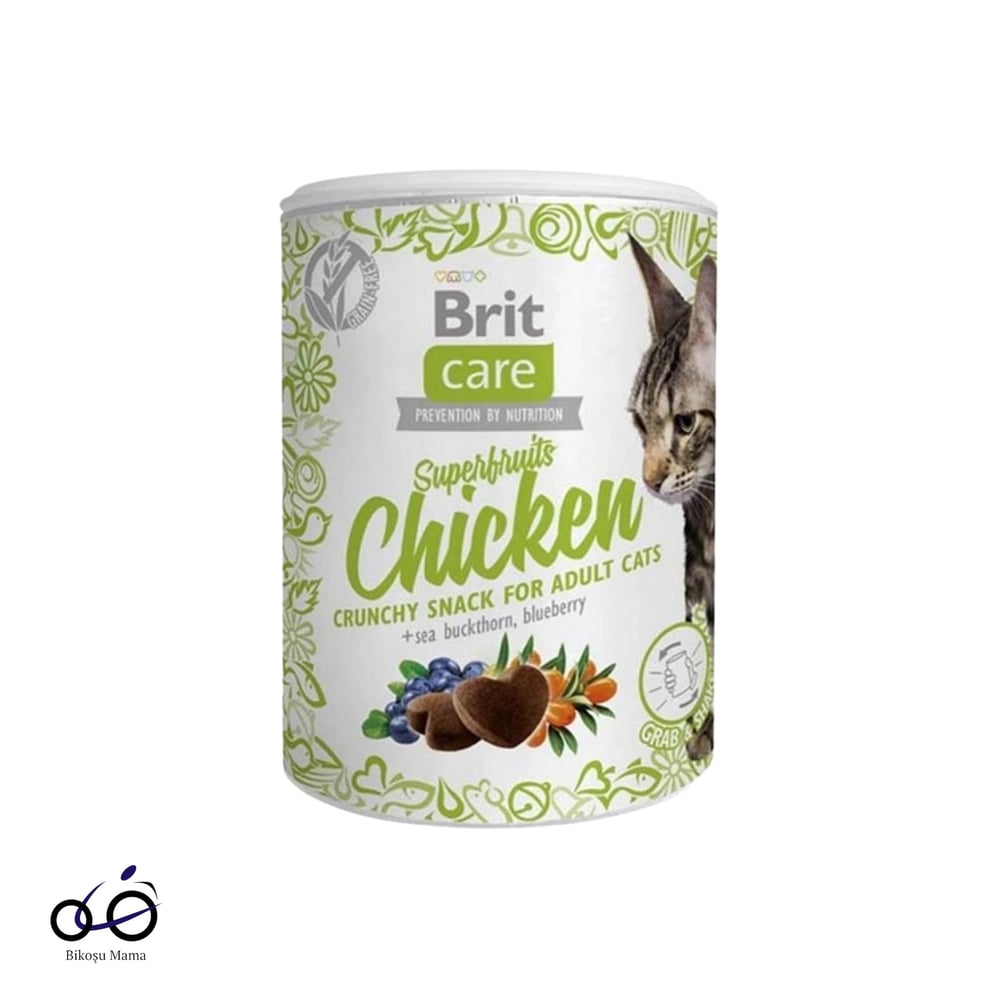 Brit Care Superfruits Tavuklu ve Yaban Mersinli Kıtır Kedi Ödülü 100gr