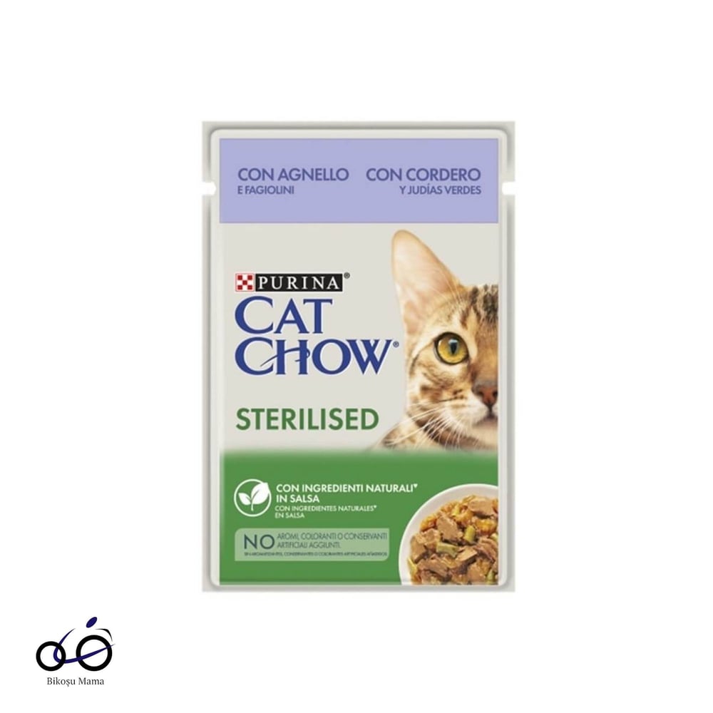 Cat Chow Pouch Sos İçinde Kuzu Etli ve Yeşil Fasulyeli Kısırlaştırılmış Kedi Konservesi 26X85gr | Kedi Konserve Mamaları   Cat Chow Pouch Sos İçinde Kuzu Etli ve Yeşil Fasulyeli Kısırlaştırılmış Kedi Konservesi 26X85gr