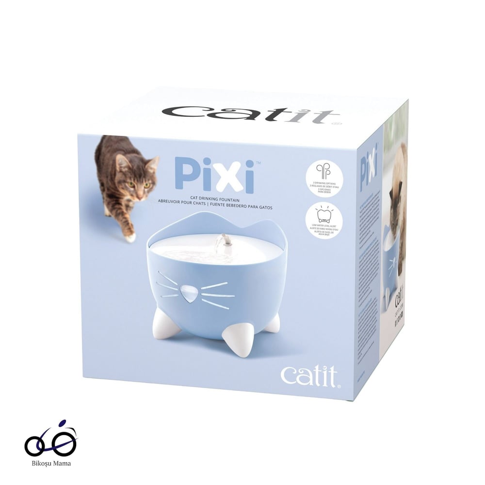 Catit Pixi Çelik Hazneli Su Pınarı 2.5L - Bikoşu Mama Catit Pixi Fountain Otomatik Kedi ve Küçük Irk Köpekler Su Pınarı 2L