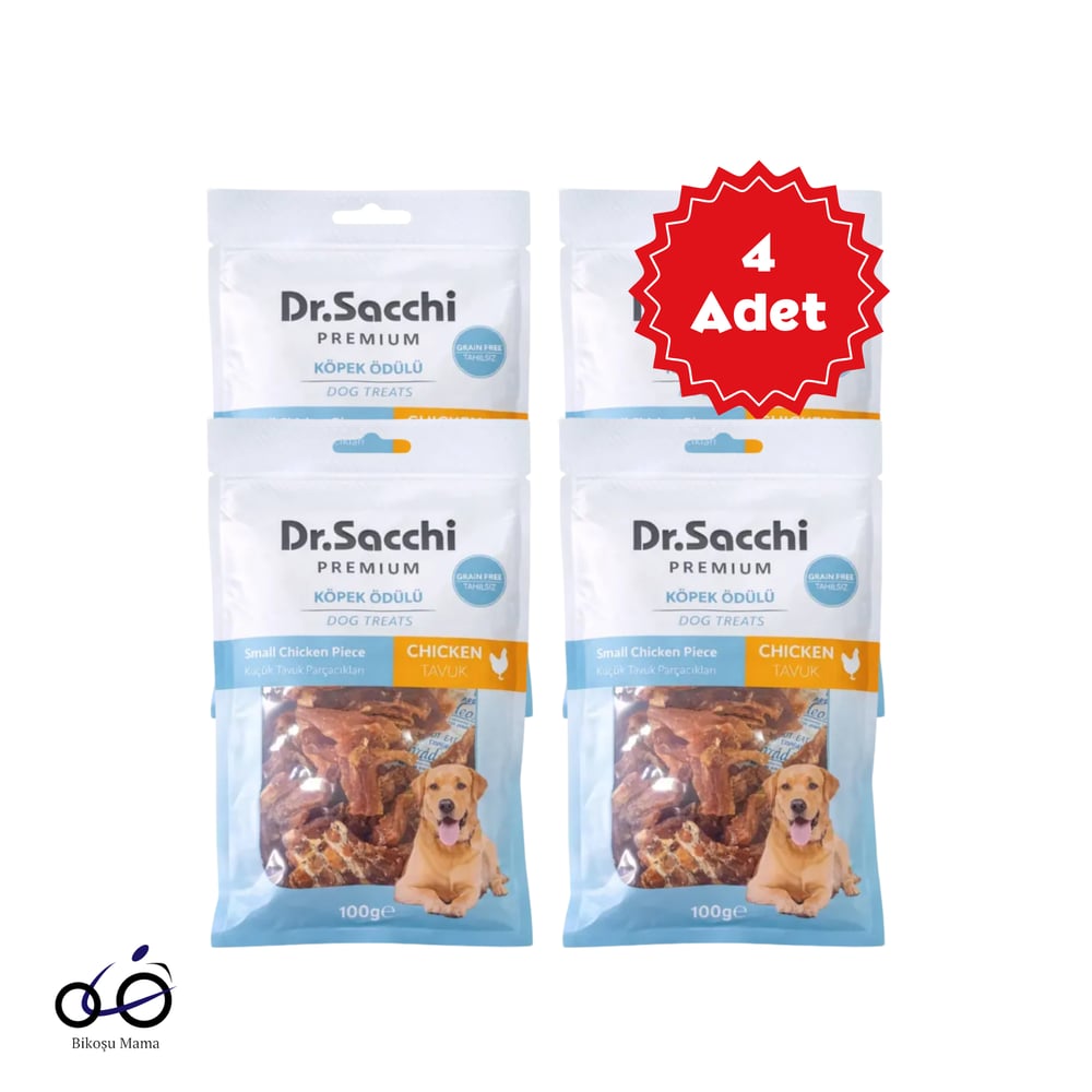  Dr. Sacchi Tavuk Parçacıklı Köpek Ödülü 100 g x 4 Adet