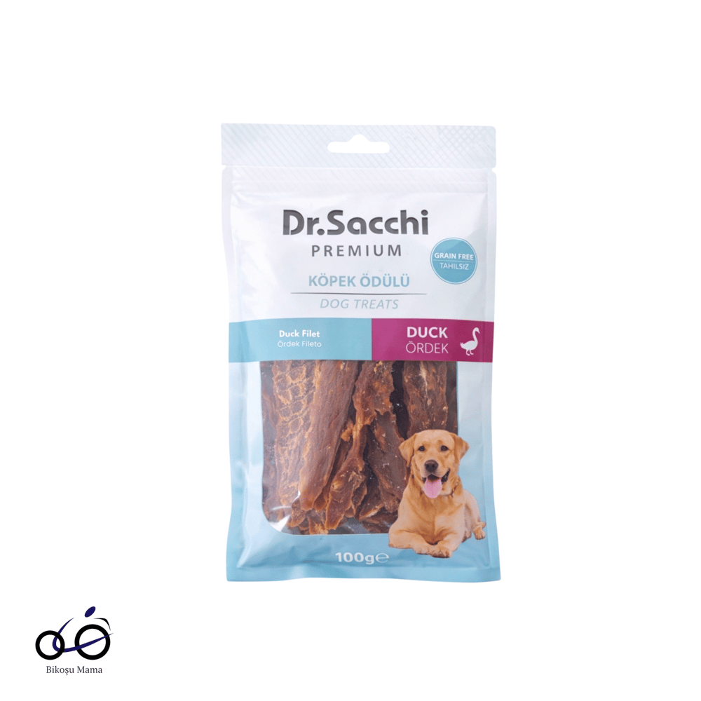 Dr.Sacchi Premium Ördekli Fileto Tahılsız Köpek Ödülü 100gr