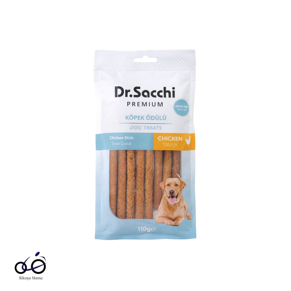Dr.Sacchi Premium Tavuklu Çubuk Tahılsız Köpek Ödülü 5'' 10'lu 110gr