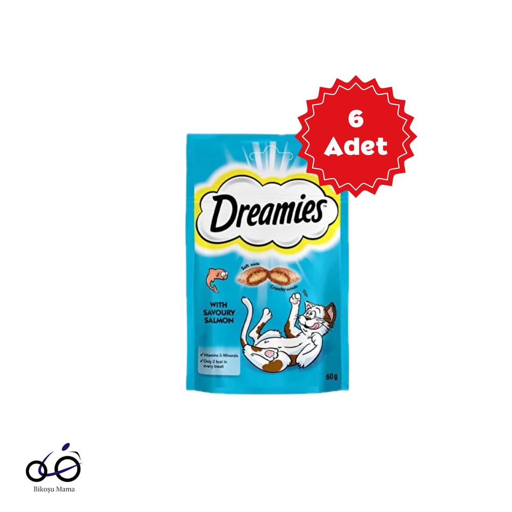 Dreamies İç Dolgulu Somonlu Kedi Ödül Bisküvisi 6X60gr | Kedi Ödülü   Dreamies İç Dolgulu Somonlu Kedi Ödül Bisküvisi 6X60gr