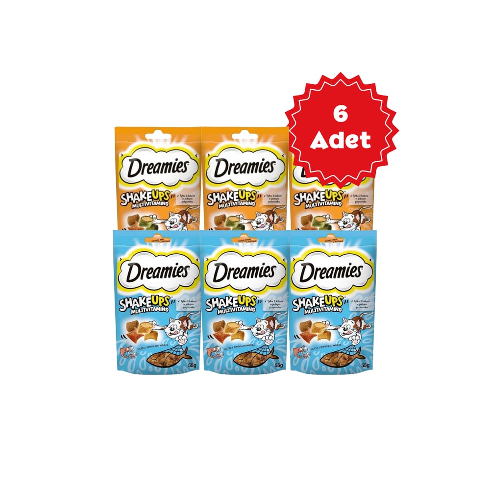  Dreamies ShakeUps Rockin Roost Karışık Kedi Ödül Bisküvisi 55grX6 Adet