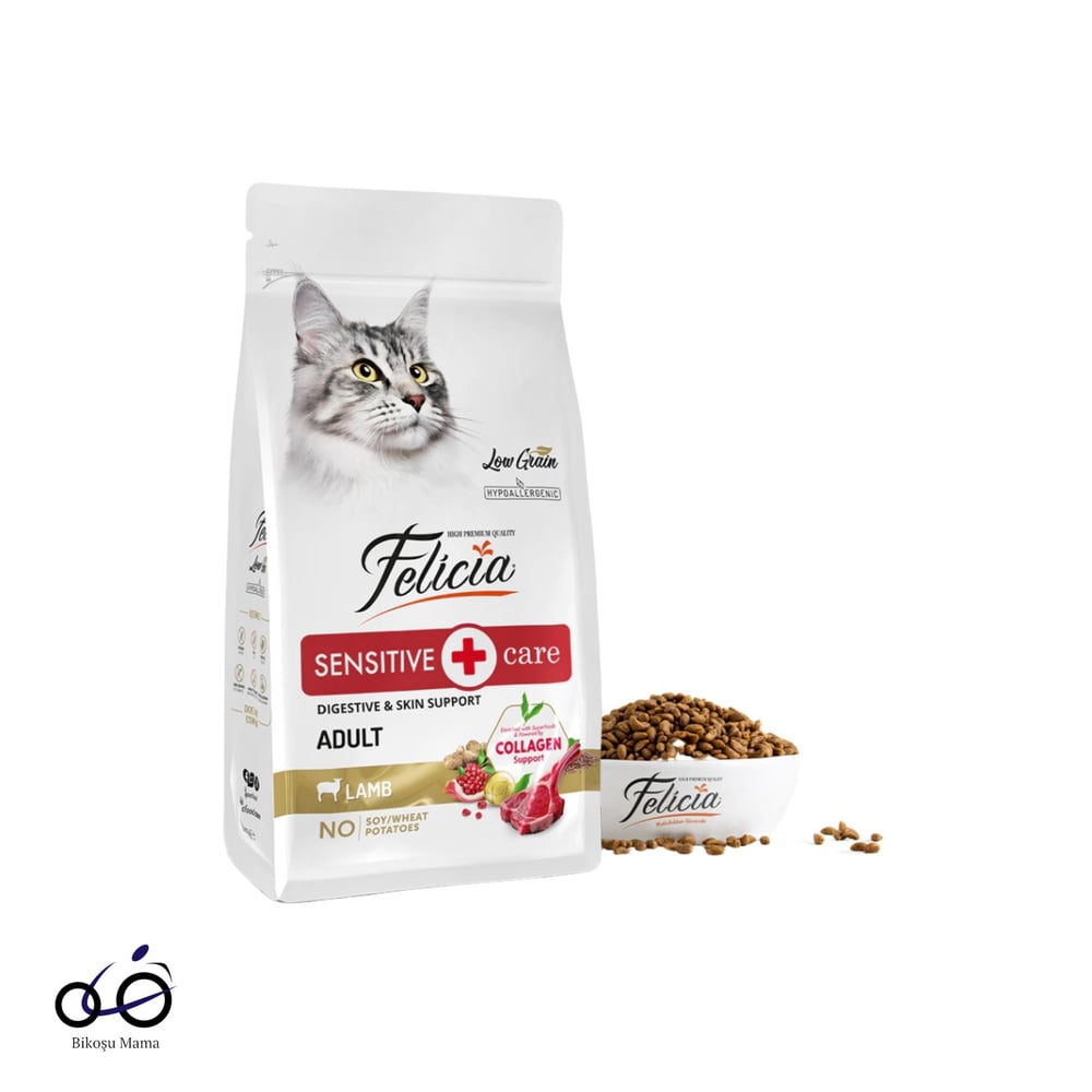 Felicia Kuzu Etli Hipoalerjenik Kedi Maması 2kg | Bikoşu Mama Felicia Hipoalerjenik Kuzu Etli Düşük Tahıllı Yetişkin Kedi Maması 2kg