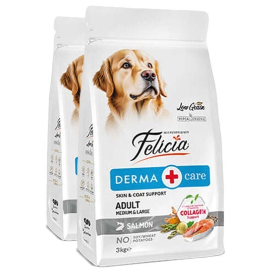  Felicia Hipoalerjenik Somonlu Düşük Tahıllı Yetişkin Köpek Maması 3kg x 2 Adet