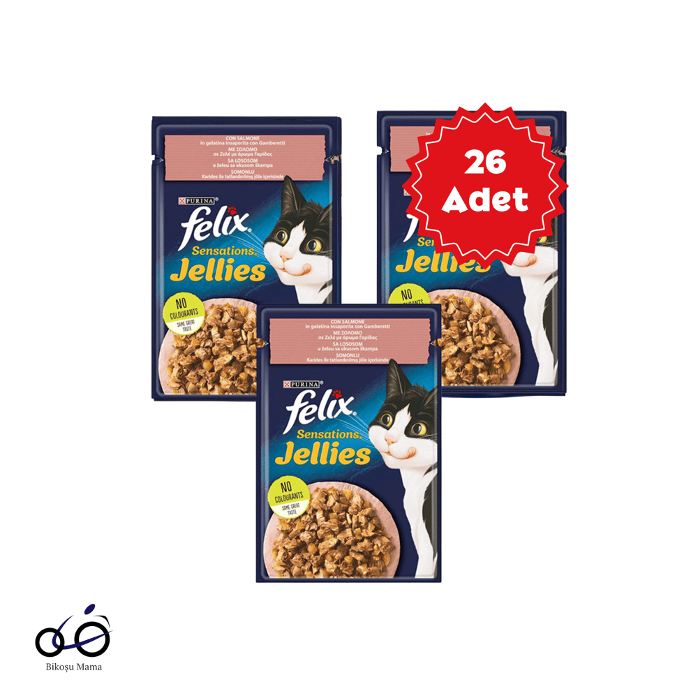 Felix Pouch Jöle İçinde Somonlu ve Karidesli Yetişkin Kedi Konservesi 26X85gr | Kedi Konserve Mamaları   Felix Pouch Jöle İçinde Somonlu ve Karidesli Yetişkin Kedi Konservesi 26X85gr