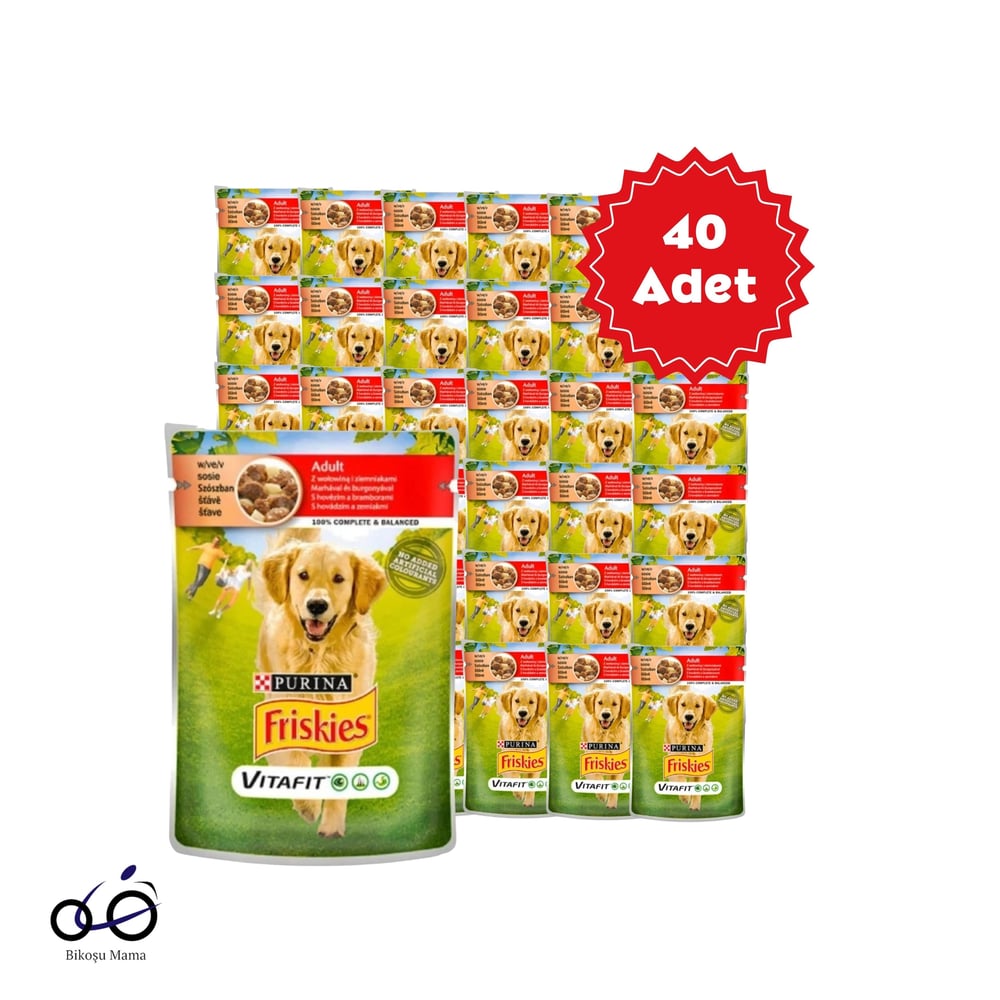  Friskies Sığır Etli Ve Patates Yetişkin Köpek Konservesi 40X100gr