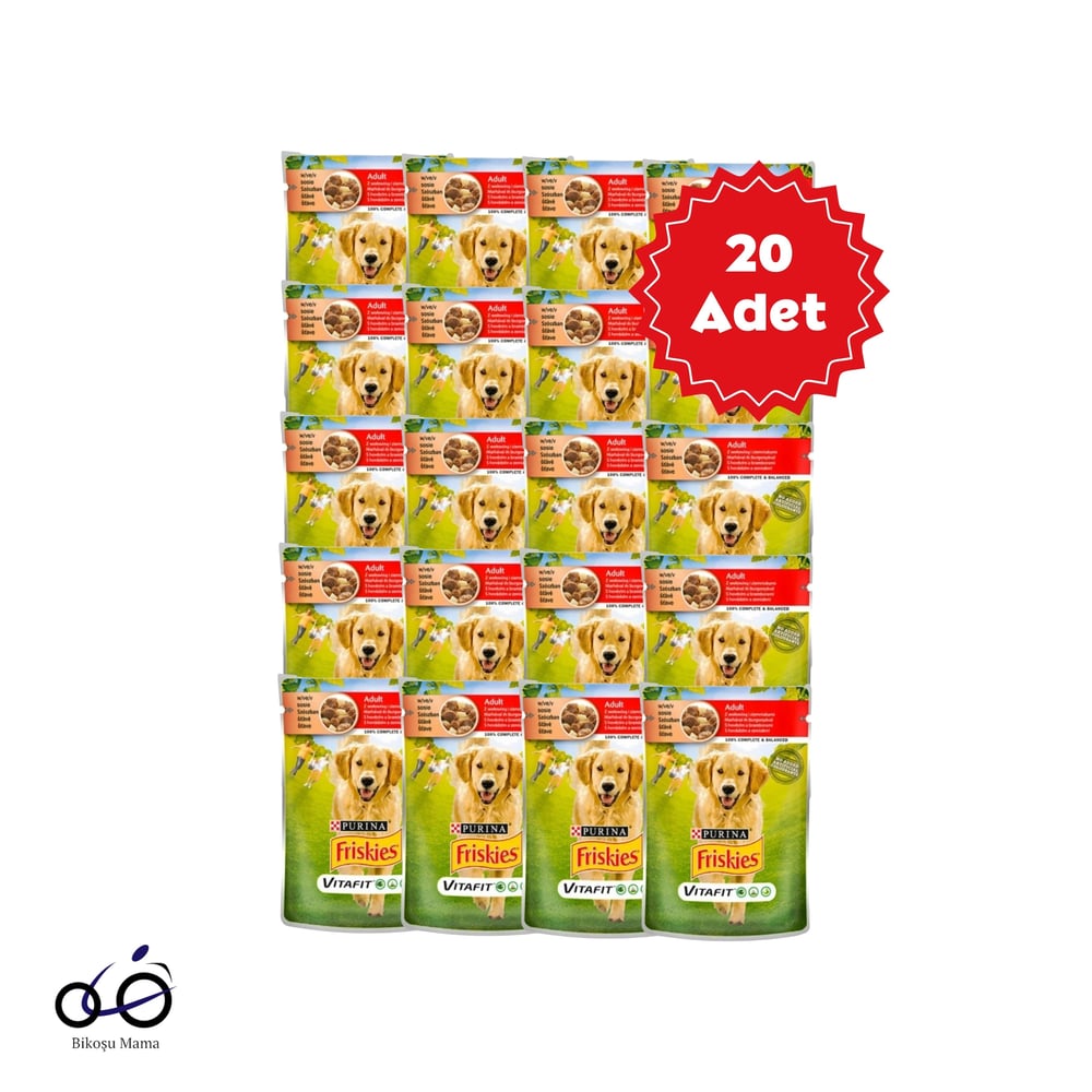 Friskies Sığır Etli Ve Patetesli Yetişkin Köpek Konservesi 20X100gr