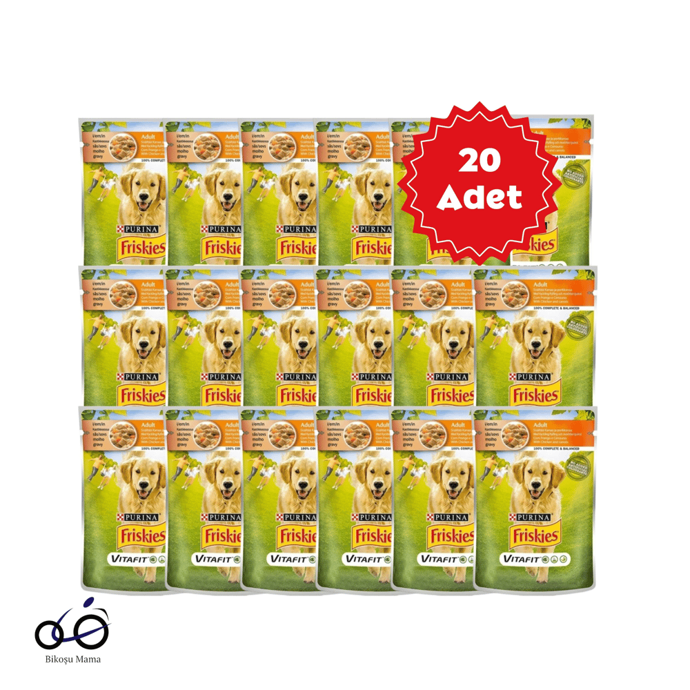 Friskies Tavuklu Ve Havuçlu Pouch Konserve Yetişkin Köpek Maması 20X100gr