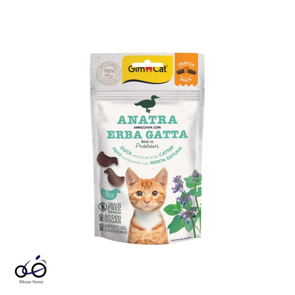 GimCat Crunchy Ördekli ve Catnipli Kedi Ödülü 50gr