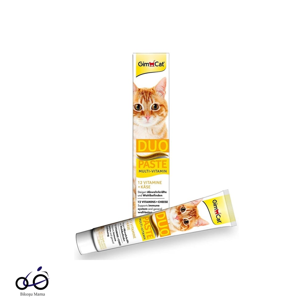 GimCat Duo Paste Seti | 12 Vitaminli & Anti-Hairball Peynirli 2x50g GimCat Multi-Vitamin Duo Paste Peynir 12 Vitaminli Kedi Vitamini 50gr + GimCat Anti-Hairball Duo Peynir+Malt Kedi Maltı 50gr 2'li Set Ürün
