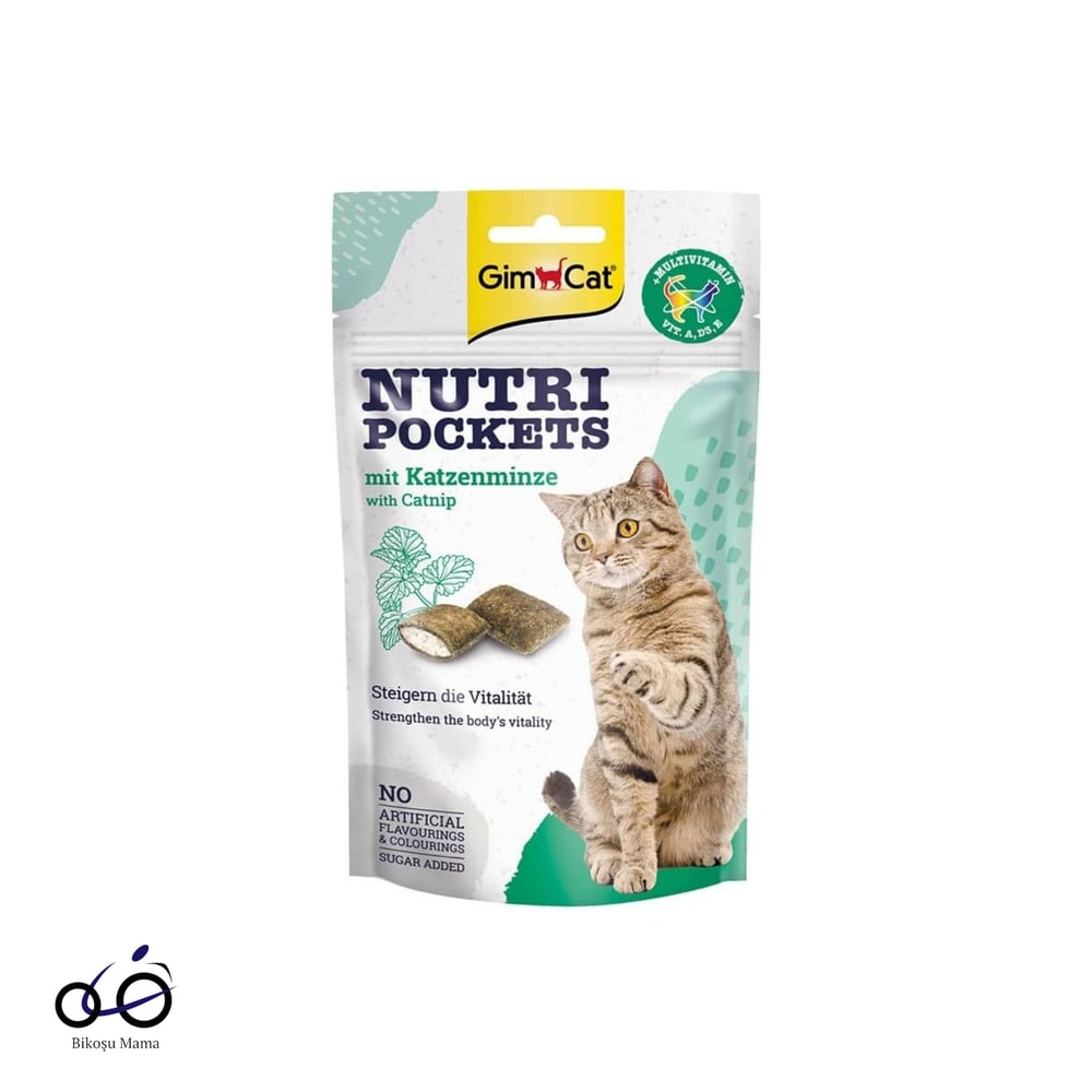 GimCat Nutripockets Kedi Otlu Multivitamin Kedi Ödülü 60gr