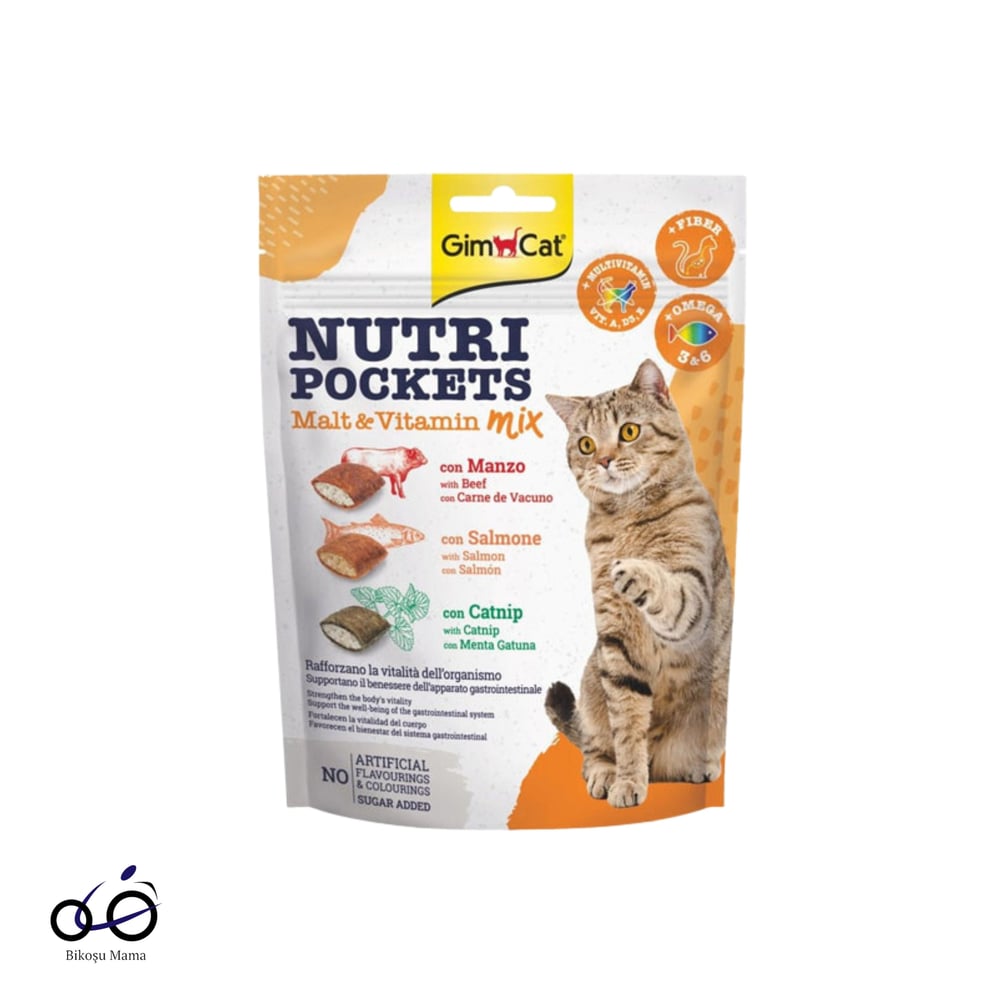 GimCat Nutripockets Malt ve Multivitamin Kedi Ödülü 150gr