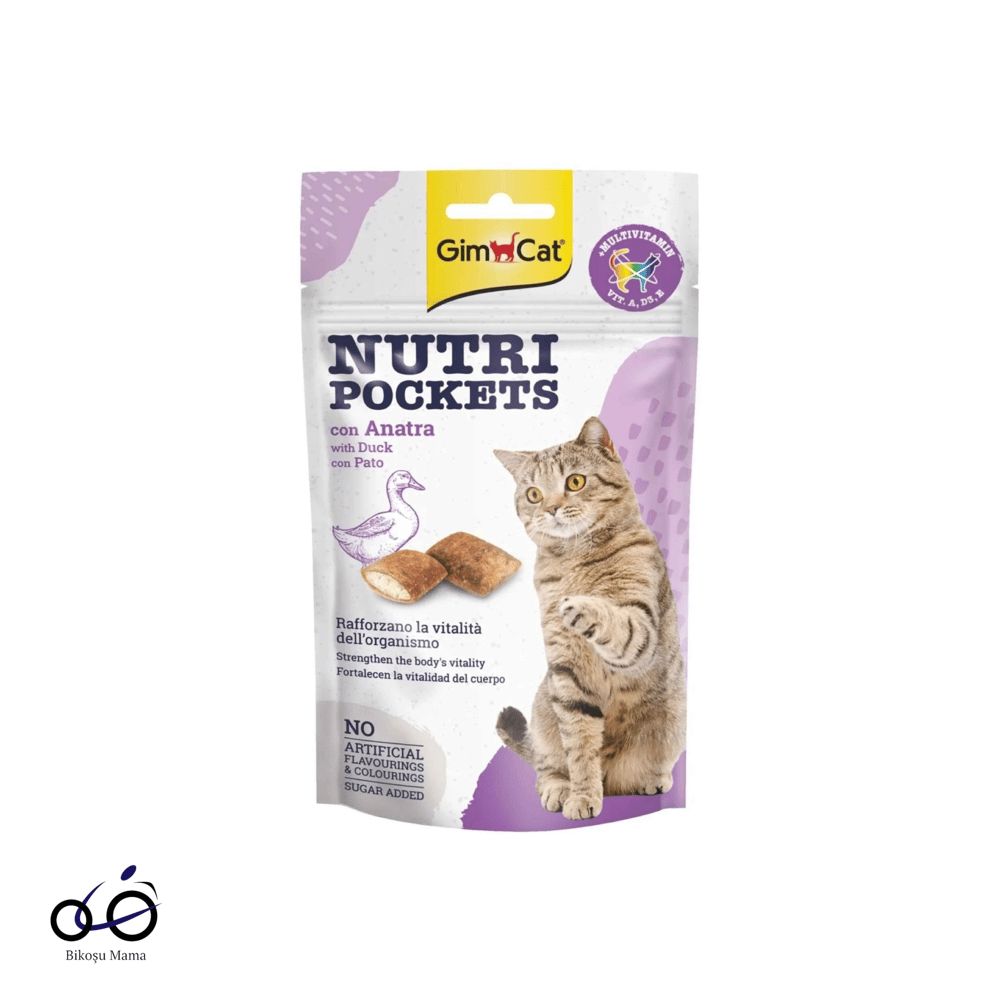 GimCat Nutripockets Ördekli Kedi Ödülü 60gr