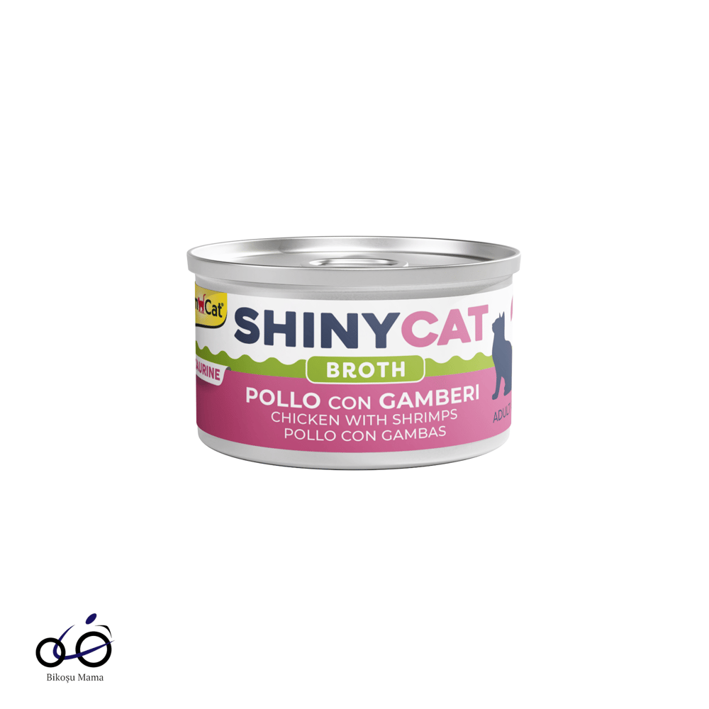  Gimcat Shinycat Broth Sos içinde Karidesli & Tavuk Kedi Konserve Maması 70gr