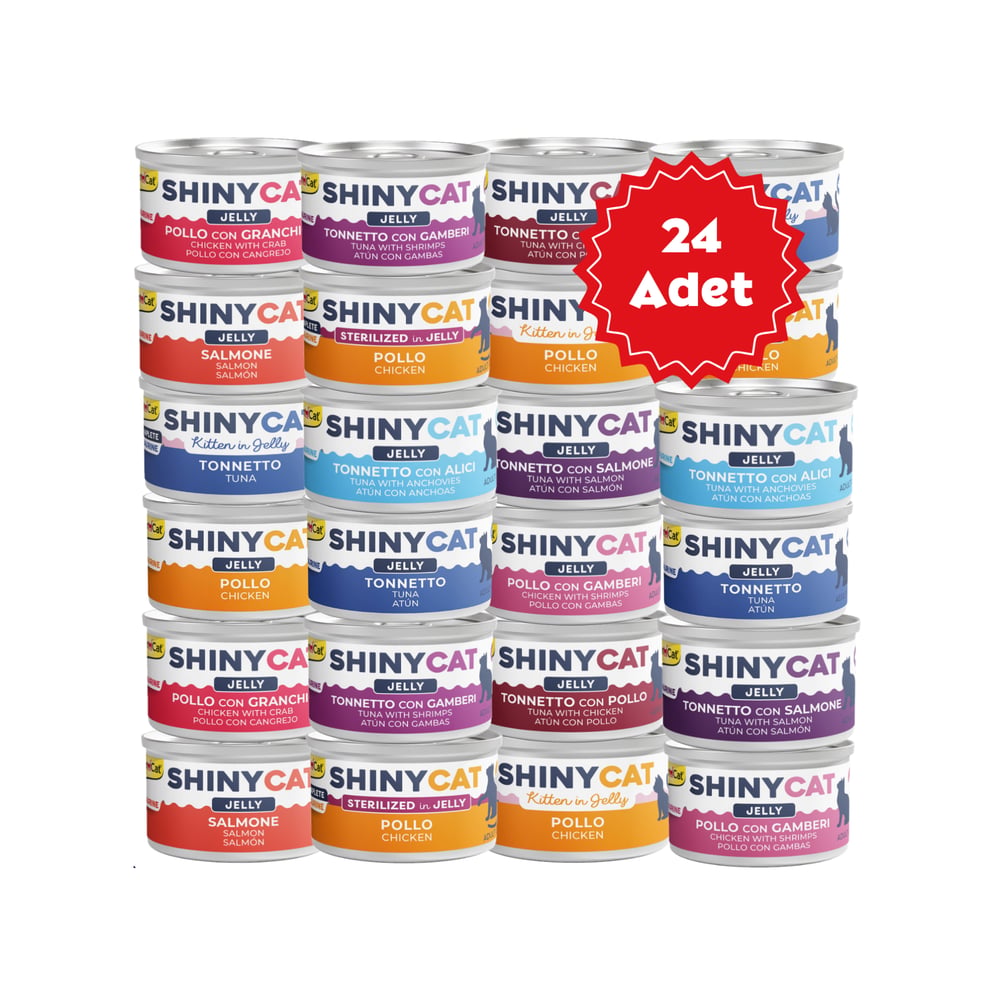  Gimcat Shinycat Jelly Jöle içinde Karışık Kedi Konserve Maması 70grX24 Adet