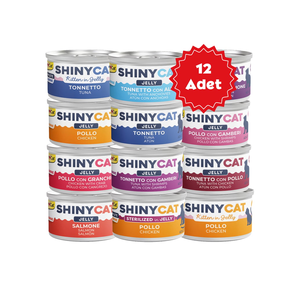  Gimcat Shinycat Jelly Jöle içinde Karışık Kedi Konserve Maması 70grX12 Adet