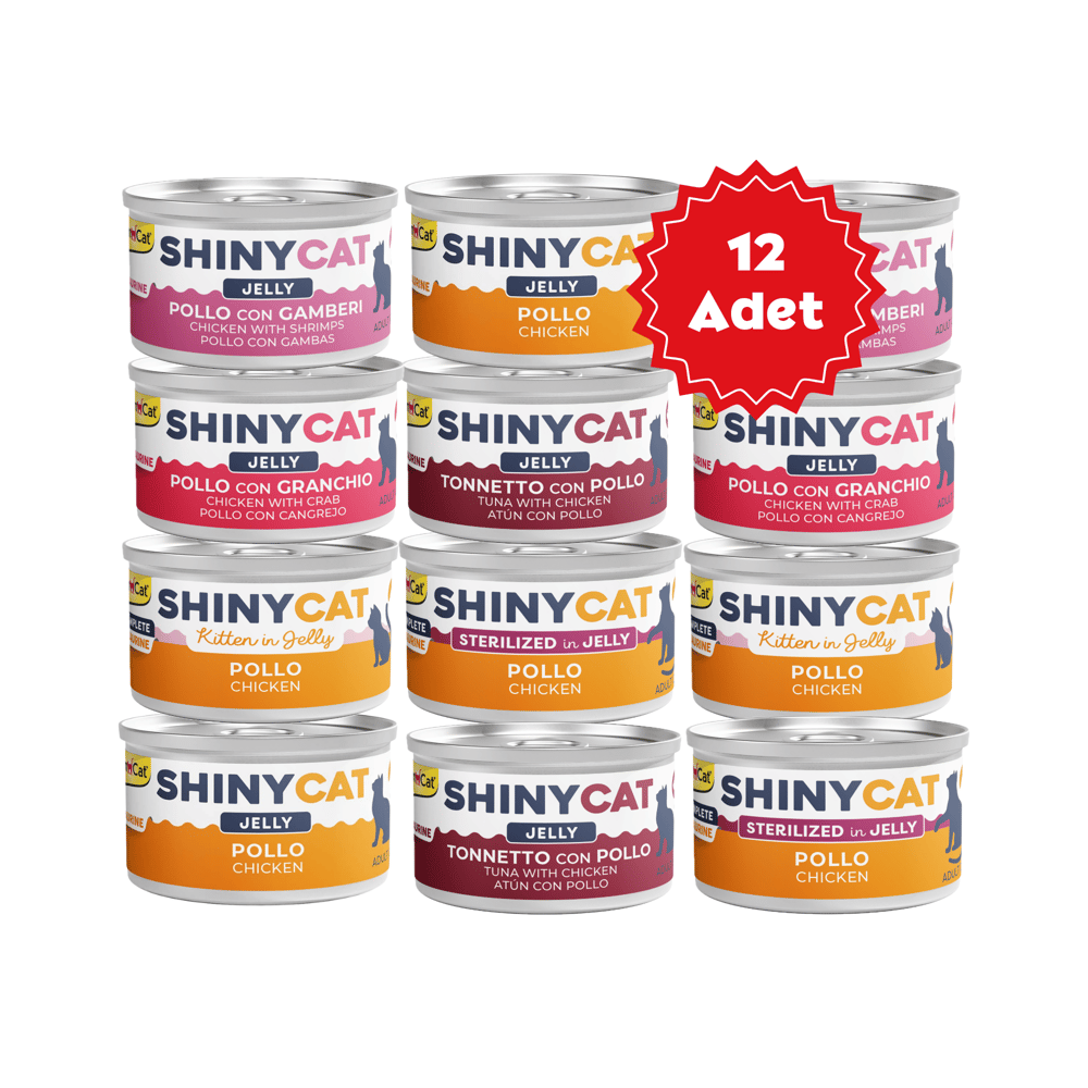  Gimcat Shinycat Jelly Jöle içinde Tavuklu Karışık Kedi Konserve Maması 70grX12 Adet