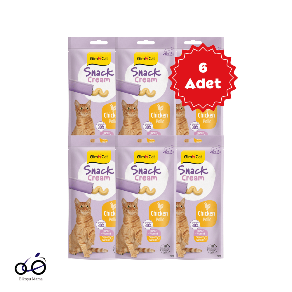  Gimcat Snack Cream Tavuklu Kedi Ödülü 6x15gr 6 Adet