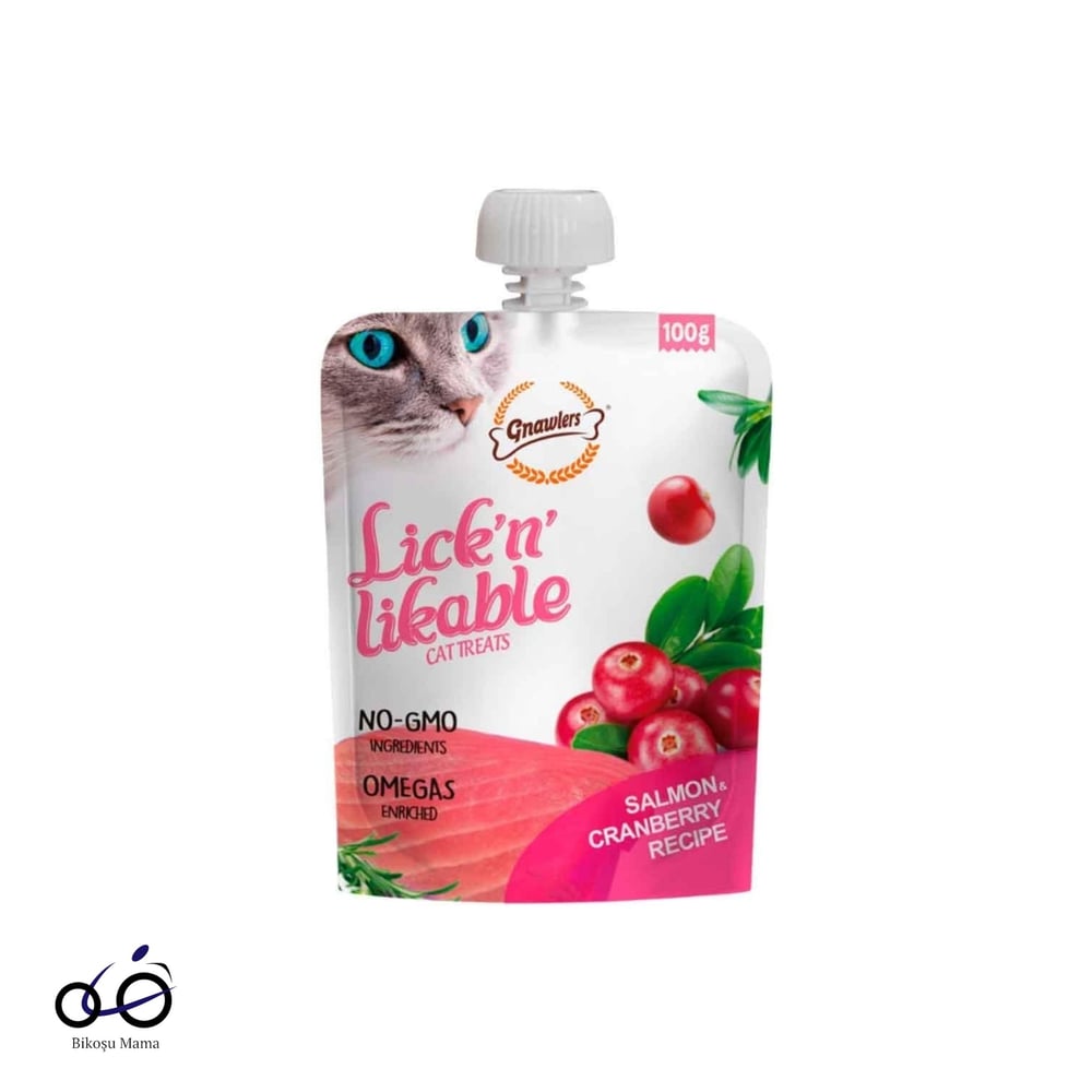 Gnawlers Lick'N Likable Somonlu & Kızılcıklı Kedi Ödülü 100gr