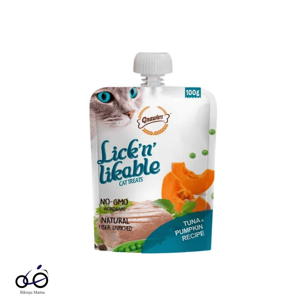 Gnawlers Lick'N Likable Ton Balıklı ve Balkabaklı Kedi Ödülü 100gr