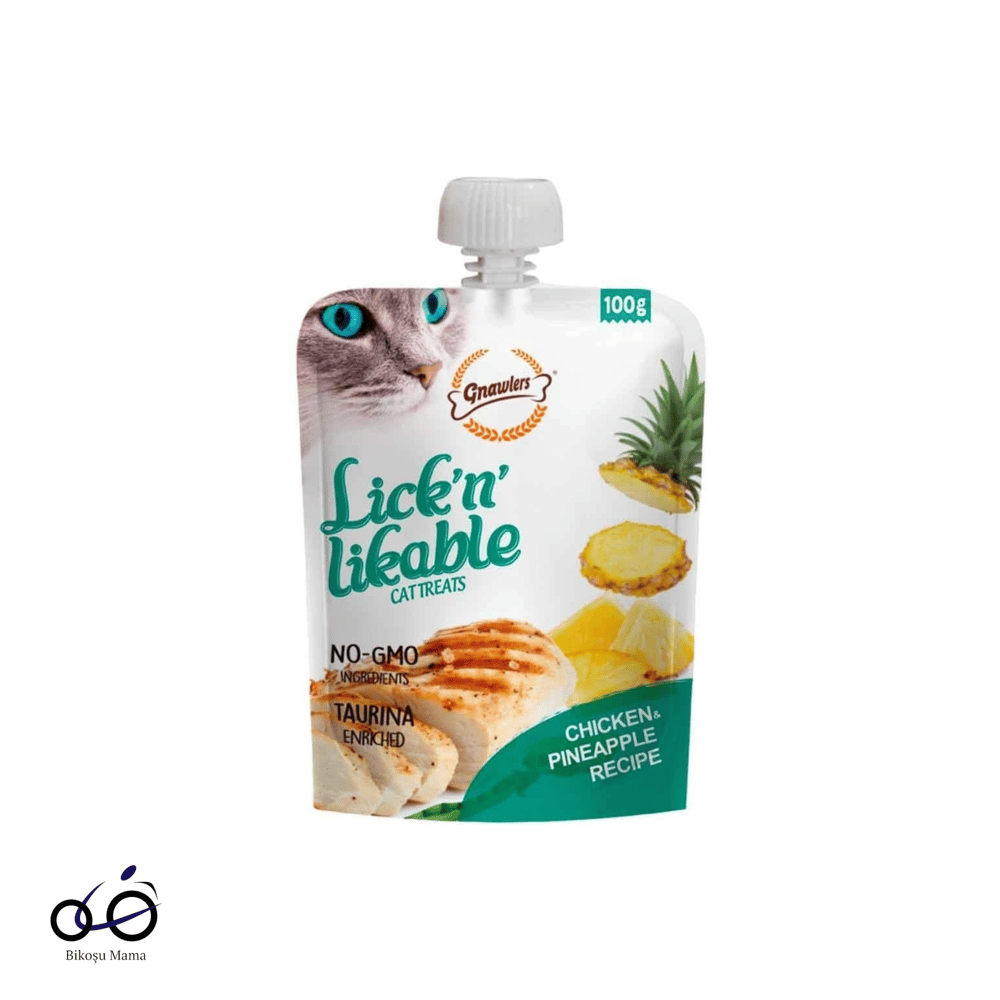 Gnawlers Lick'N Likble Tavuk ve Ananas Aromalı Kedi Ödülü 100gr