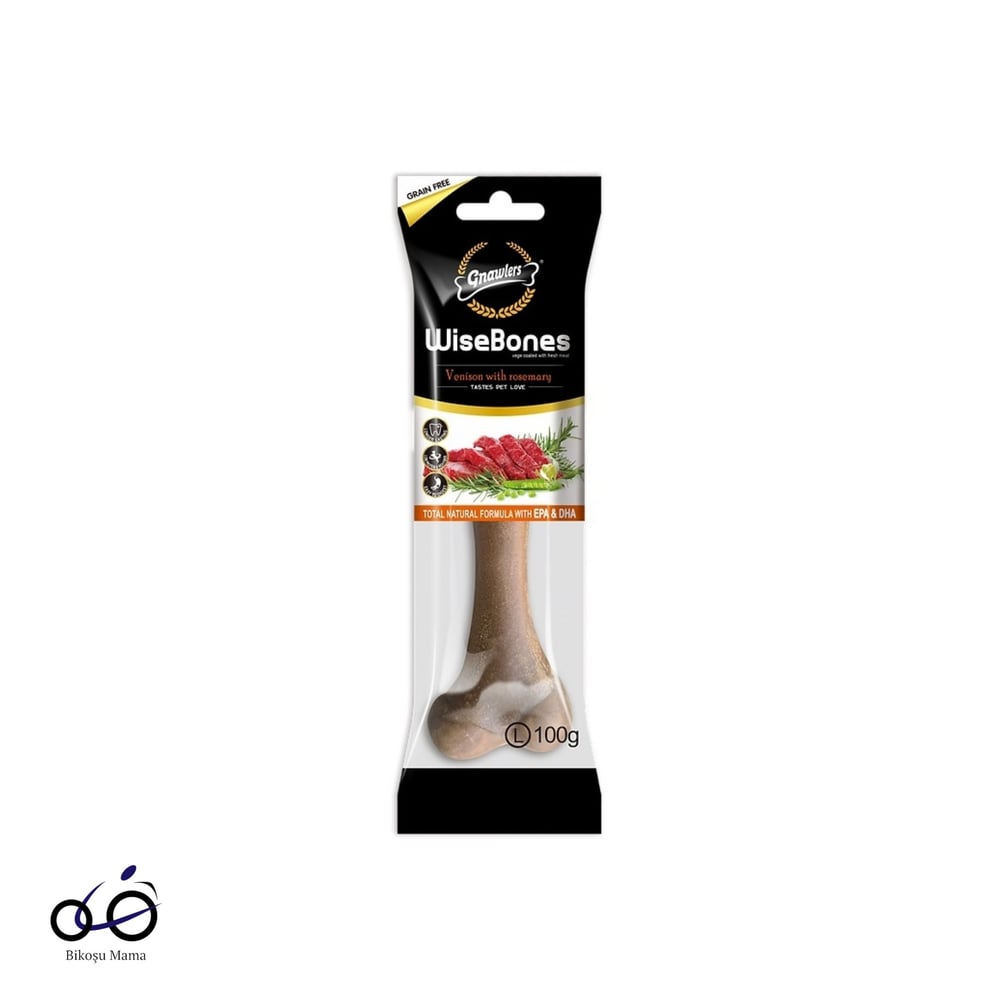 Gnawlers Wisebones Geyik Etli Köpek Ödül Kemiği 100gr [L]